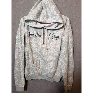 Ron Jon Surf Shop Large L Pullover Hoodie Mint Green Floral Tropical